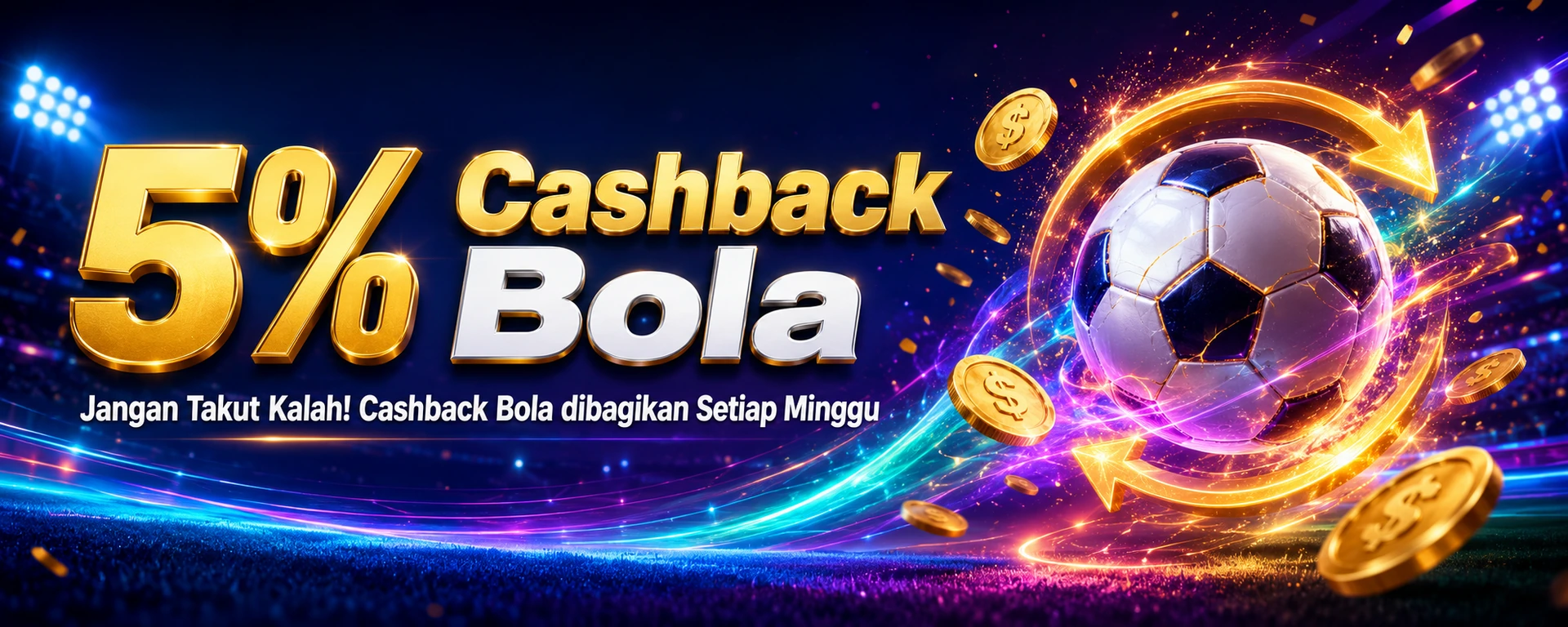 Promo cashback bola 5% INDOBETPLAY